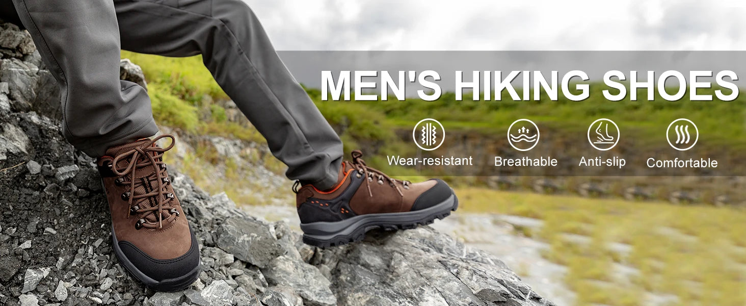 GOLDEN CAMEL Hiking Shoes for Men Waterproof Outdoor Low-top Hiking Boots Leather Men's Trekking Shoes Walking Male Sneakers New