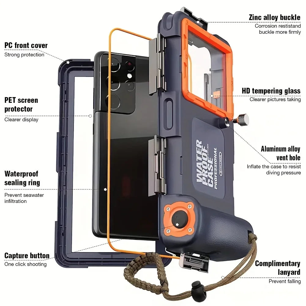 Waterproof Phone Case with Lanyard for Swimming