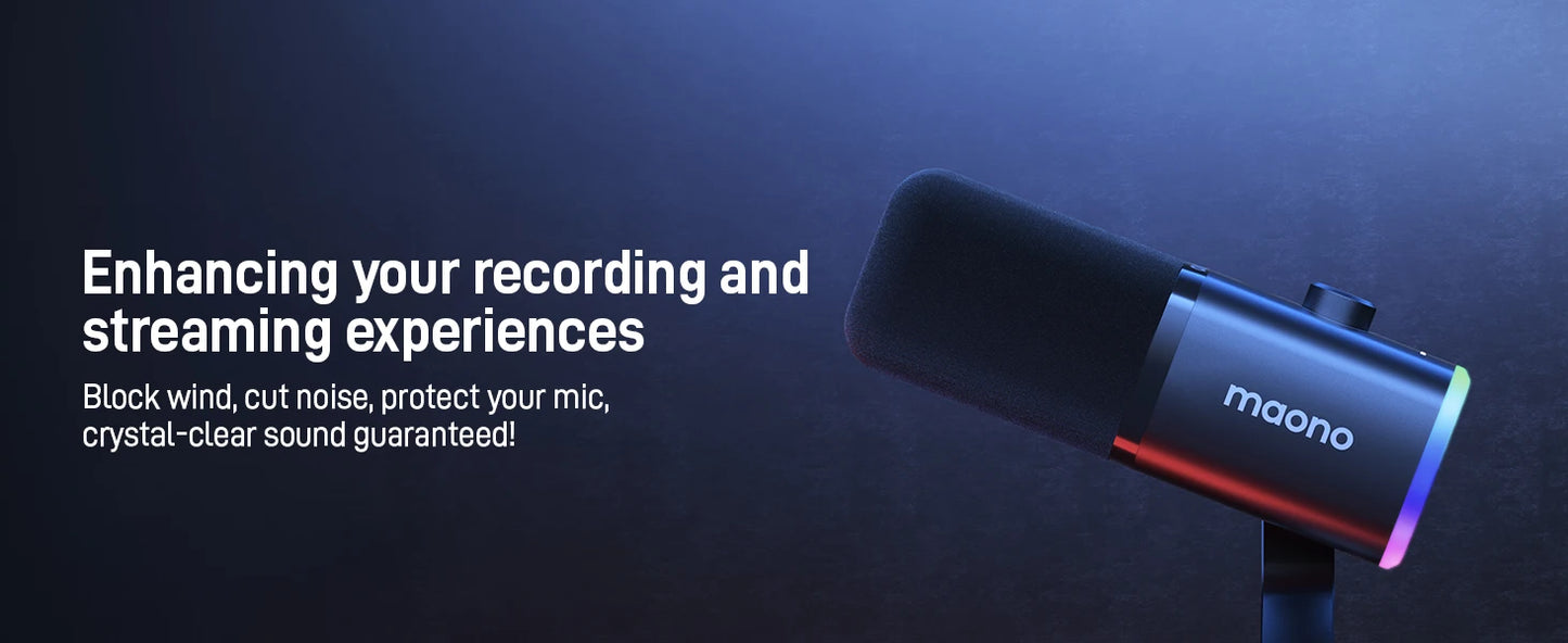 MAONO PD100X Dynamic Mic – USB/XLR, RGB & Noise Reduction
