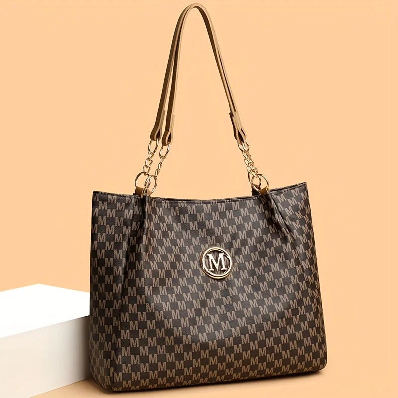 Women's Vintage Letter Tote Shoulder Bag