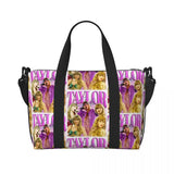 Custom The Eras Tour 1989 Taylor's Swift's American Pop Singer Tote Bag Women Large Capacity Beach Gym Travel Bags