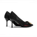 CHCH Women's High Heels 2025 Spring New Hollow Business Women's Shoes 7cm Red Evening Shoes