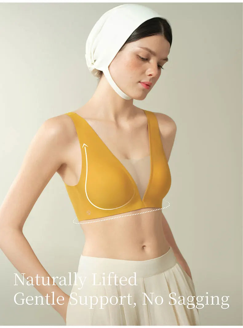 Sujiin Seamless Plunge Push-Up Bra for Women | XM048