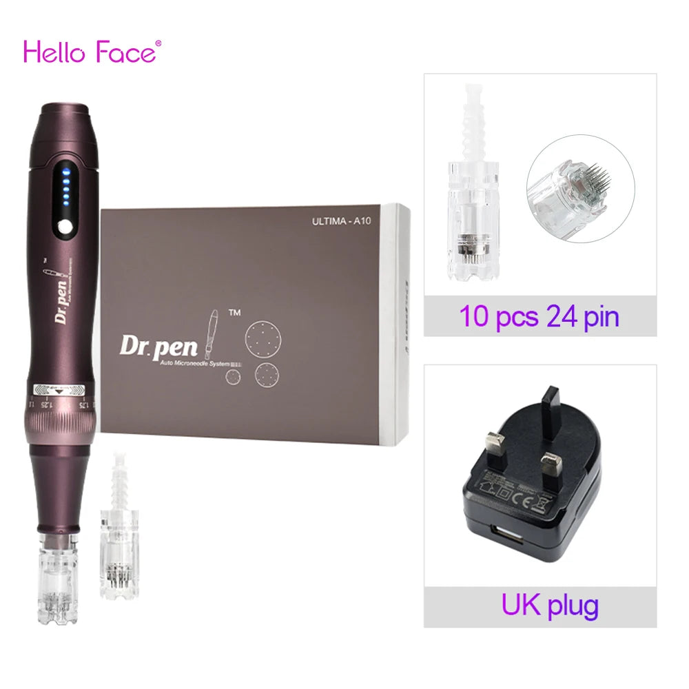 Dr pen Ultima A10 With 12 pcs Cartridge Wireless Derma Pen Skin Care Kit Microneedle Beauty Machine Needle Length 0.25 mm