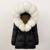 Real Fox Fur Hooded Duck Down Puffer