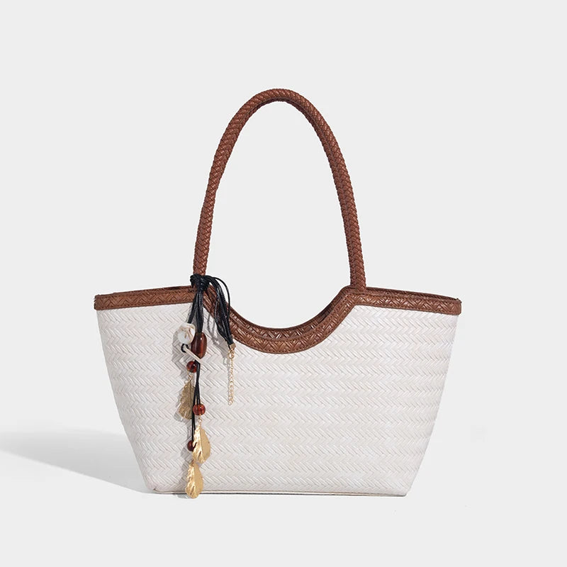 Imitation Braided Embossment Tote Bag For Women Luxury Designer Handbag 2025 New In Vintage With Inner Pocket Underarm Shoulder