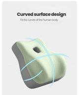 Ergonomic Memory Foam Waist Cushion Green Contoured Tummy Pillow Multi-Functional Support Pillow for Prone Sleep & Reading