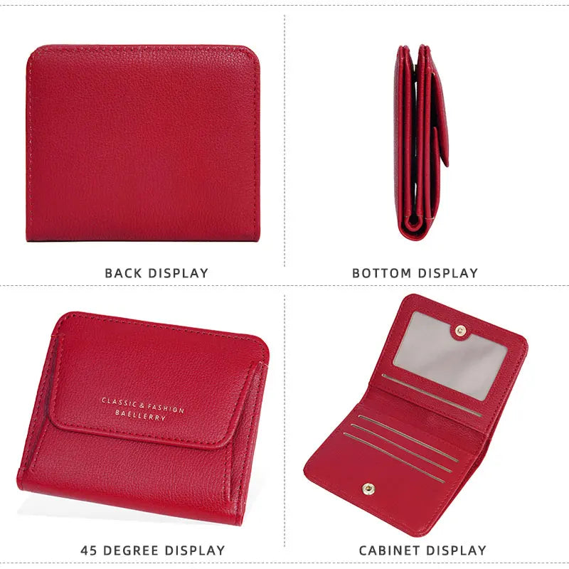 Fashionable Mini Women Wallet Name Engraving High-Quality Card Holder Simple Short Female Coin Purse Small Ladies Purse