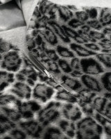 Leopard Print Two Sides Retro Fashion Wearing Loose Zipper Hoodie Men High Street Trend Punk Casual Oversized Sweatshirts Women