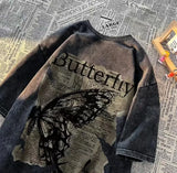 Women's Butterfly Graphic Tee | Y2K Vintage Oversized Fit