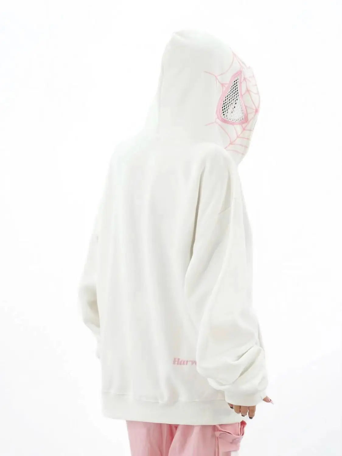 Oversized Y2K Spider Zip-Up Hoodie