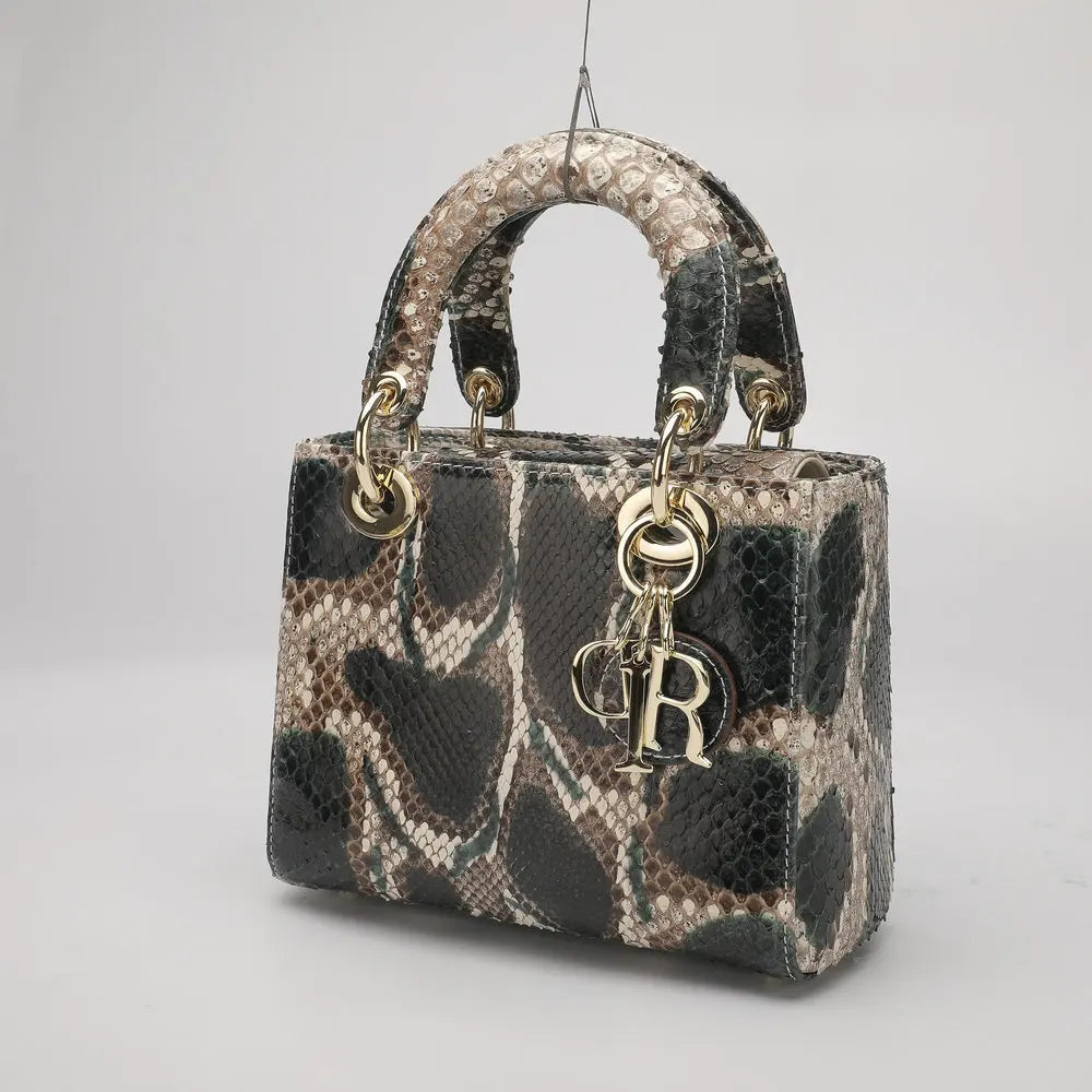 Women's Genuine Leather Snakeskin Crossbody Shoulder Bag