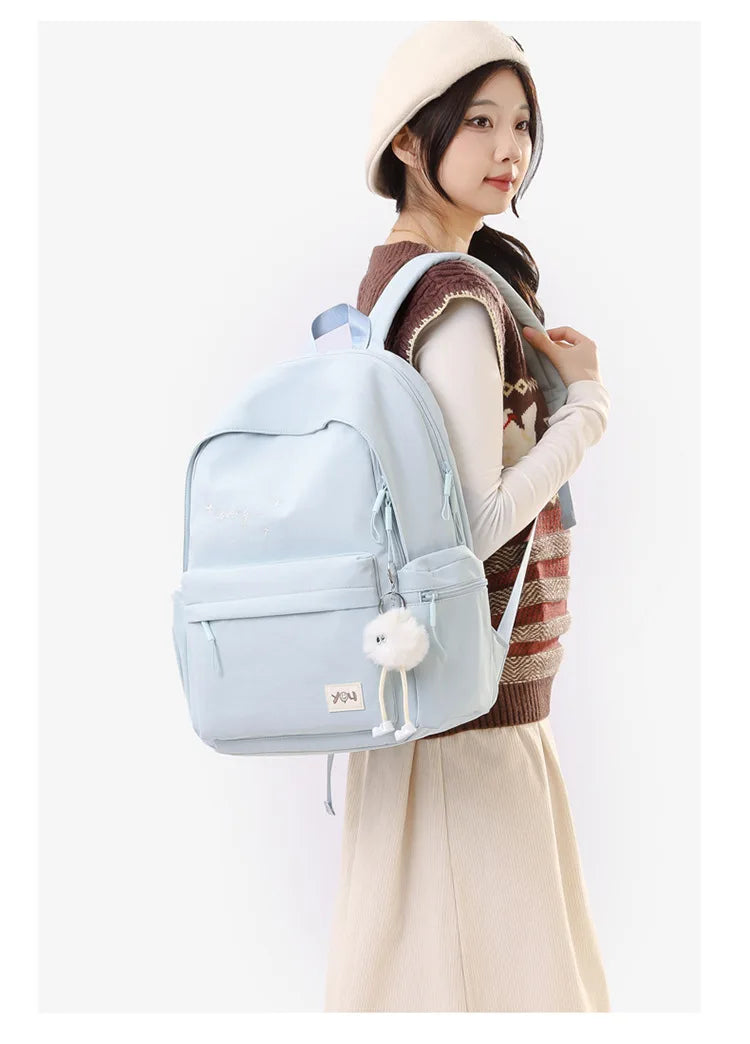 2026 Female Fashion Men High Capacity Waterproof College Backpack Trendy Women Laptop School Bags Cute Girl Travel Book Bag