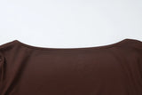 Autumn Slim-Fit Square Collar Long Sleeve T-Shirt | Women's Chic Casual Streetwear