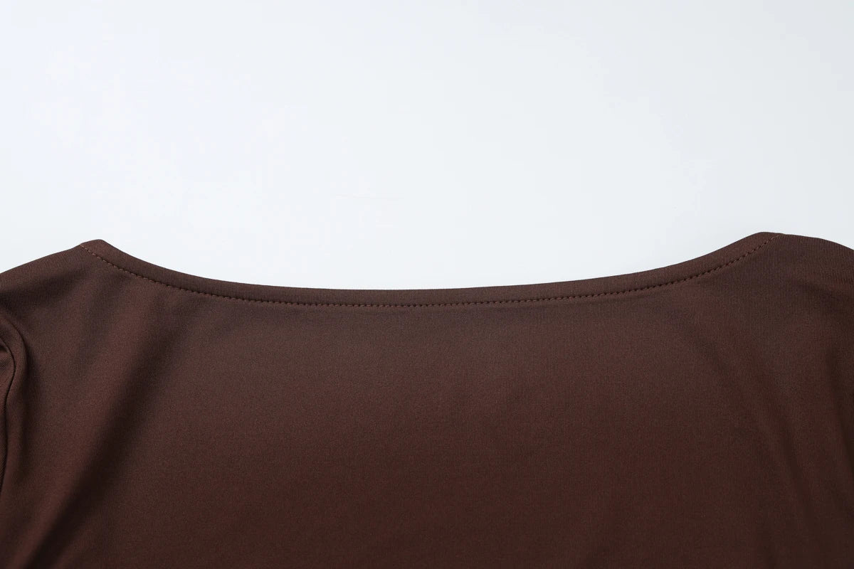 Autumn Slim-Fit Square Collar Long Sleeve T-Shirt | Women's Chic Casual Streetwear