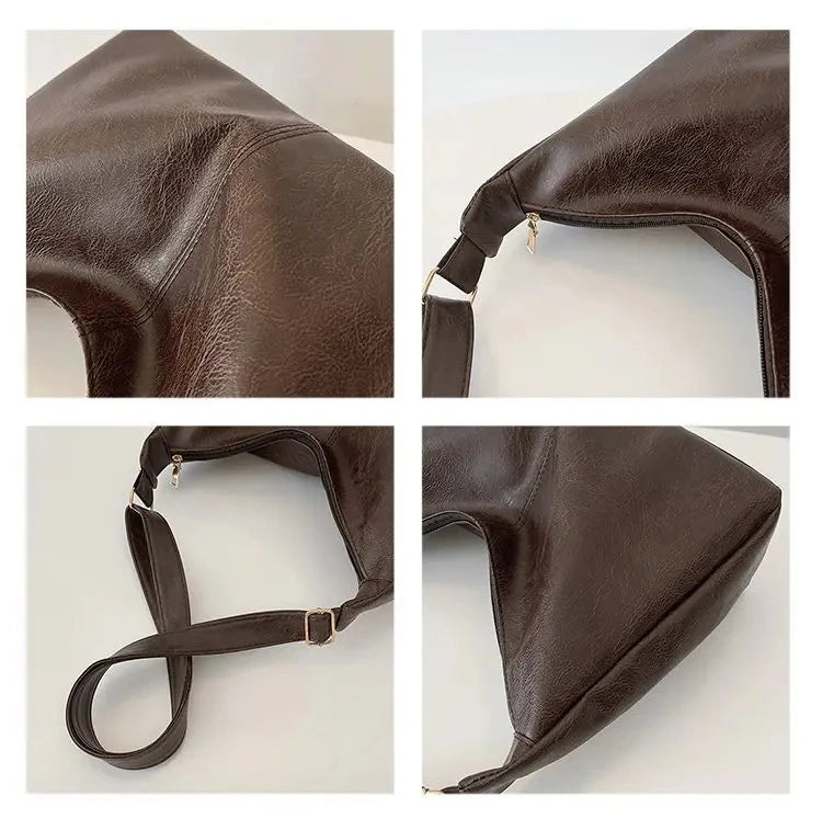 Vintage PU Leather Large Capacity Tote