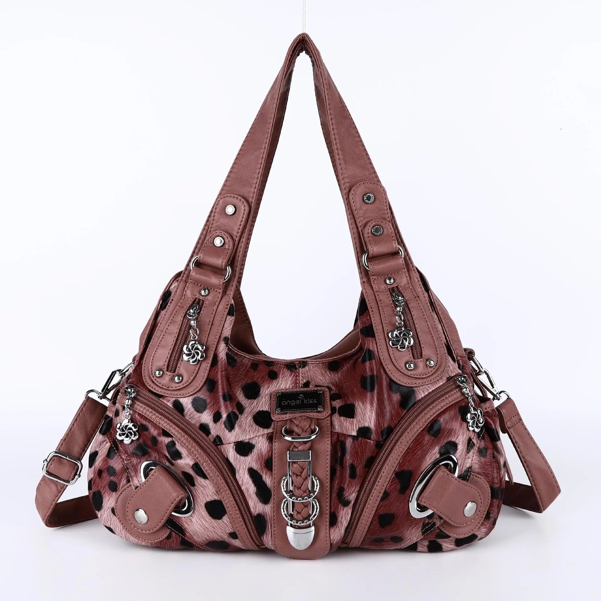 Women Handbags Leopard Bag Top-handle Handbag Fashion Satchel Dumpling Pack Shoulder Bag Tote Bag Hobos Large Purse