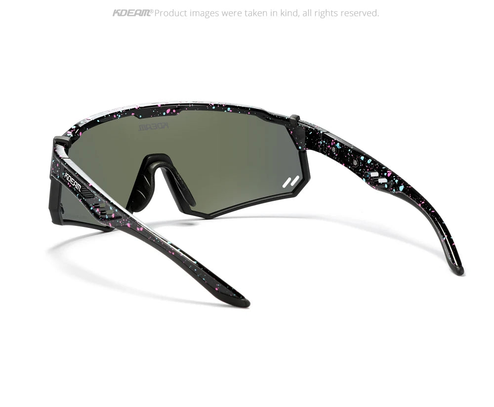 KDEAM High-End Sports Sunglasses Polarized Men's Cycling Glasses Dismountable TR90 Frame And Nose Pads Easy To Exchange