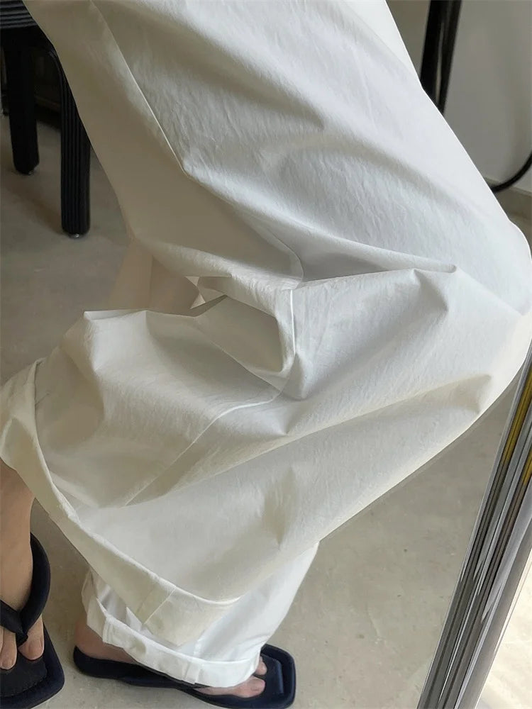 Women’s High-Waist Cotton Wide-Leg Pants