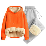 Men’s Thickened Lamb Velvet Hoodie Set