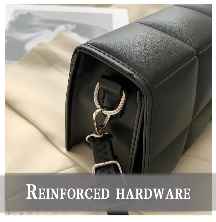 Women's Designer Plaid Crossbody – Soft PU Leather Small Shoulder Bag with Top Handle