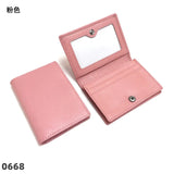 Dropshipping Custom Name Genuine Leather Men Women Business Card Holder Bifold Credit Card Case With ID Window