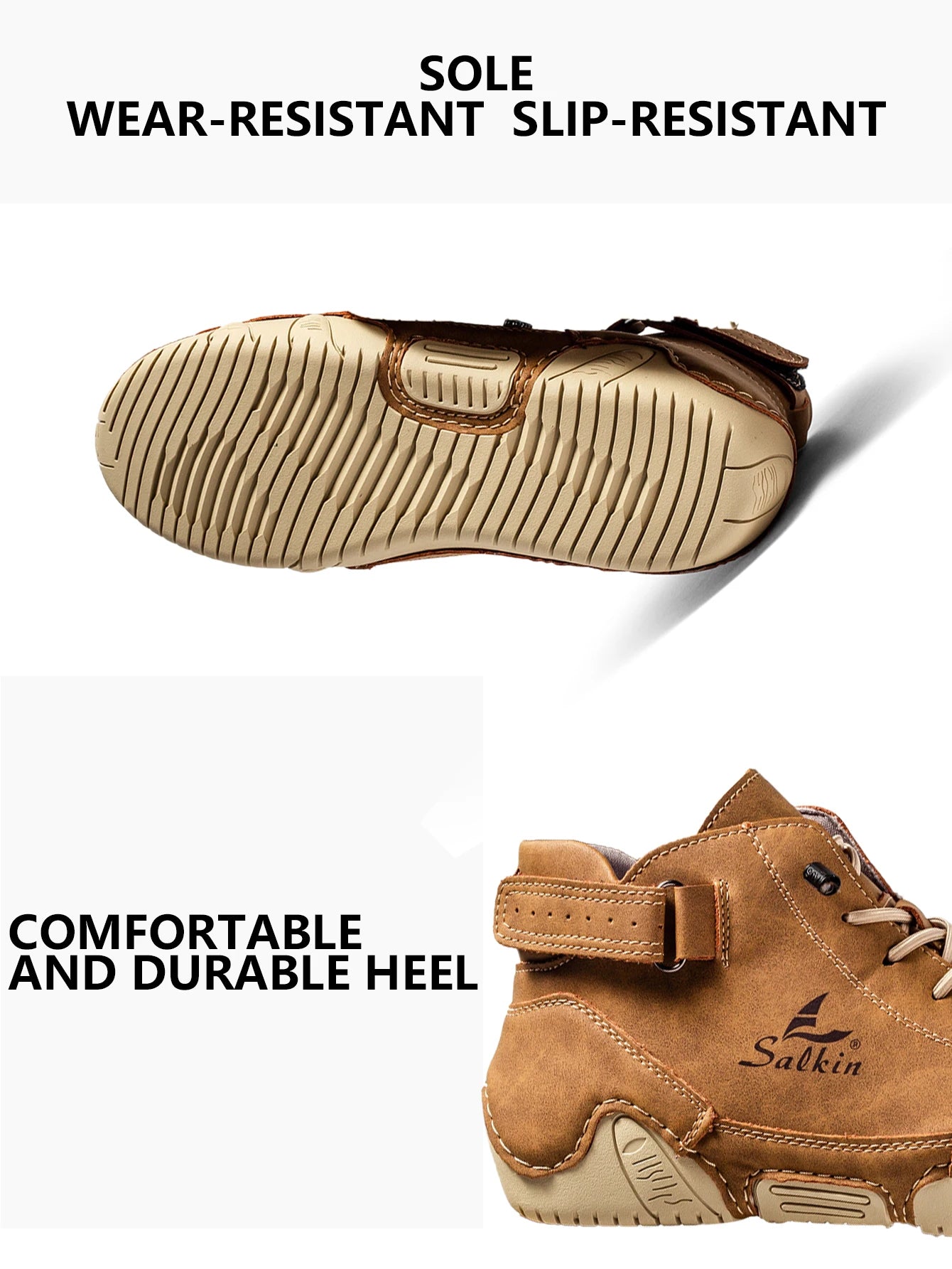 Men's Handmade Split Leather Ankle Boots Sneaker