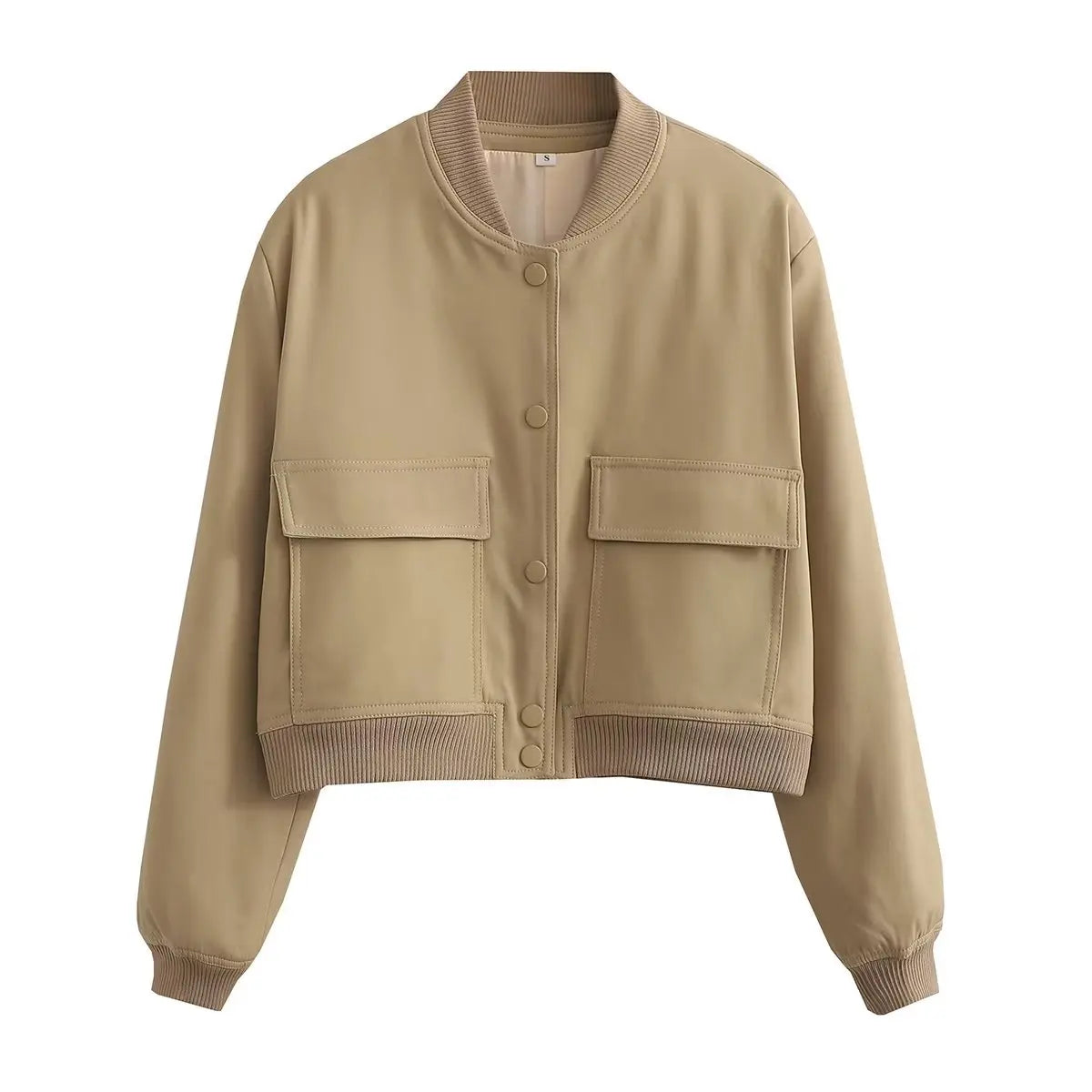 Willshela Women's Solid Bomber Jacket with Pockets