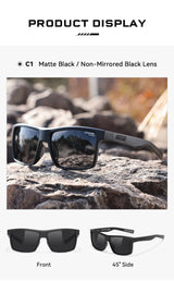 KDEAM Oversized Men's Sunglasses Polarized TR90 Big Size Sun Glasses Width 160mm Protective Case Included KD0737 MAX