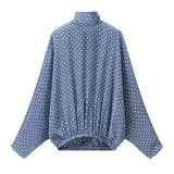 KONDALA Vintage Polka Dot Women Sets Chiffon Bow Tie Loose Blouses Loose Long Skirts Fashion 2026 Spring Summer Holiday Suits