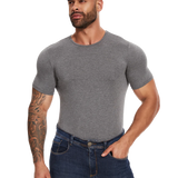 Mens Short Sleeve Full Body Shaper Bodysuit Tummy Control Romper Pajamas Waist Trainer Slimming Shapewear Underwear Undershirts