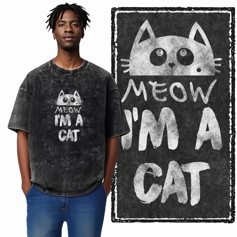 DB Cat Acid-Washed Graphic Tee