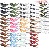 56-Piece Rectangle Sunglasses Set | Unisex Vintage Style