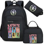 Hot Katseye Funny Print Backpacks WIth Lunch Bags Multi-pocket Camouflage Teens Travel Laptop Backpack Women School Bag Mochila