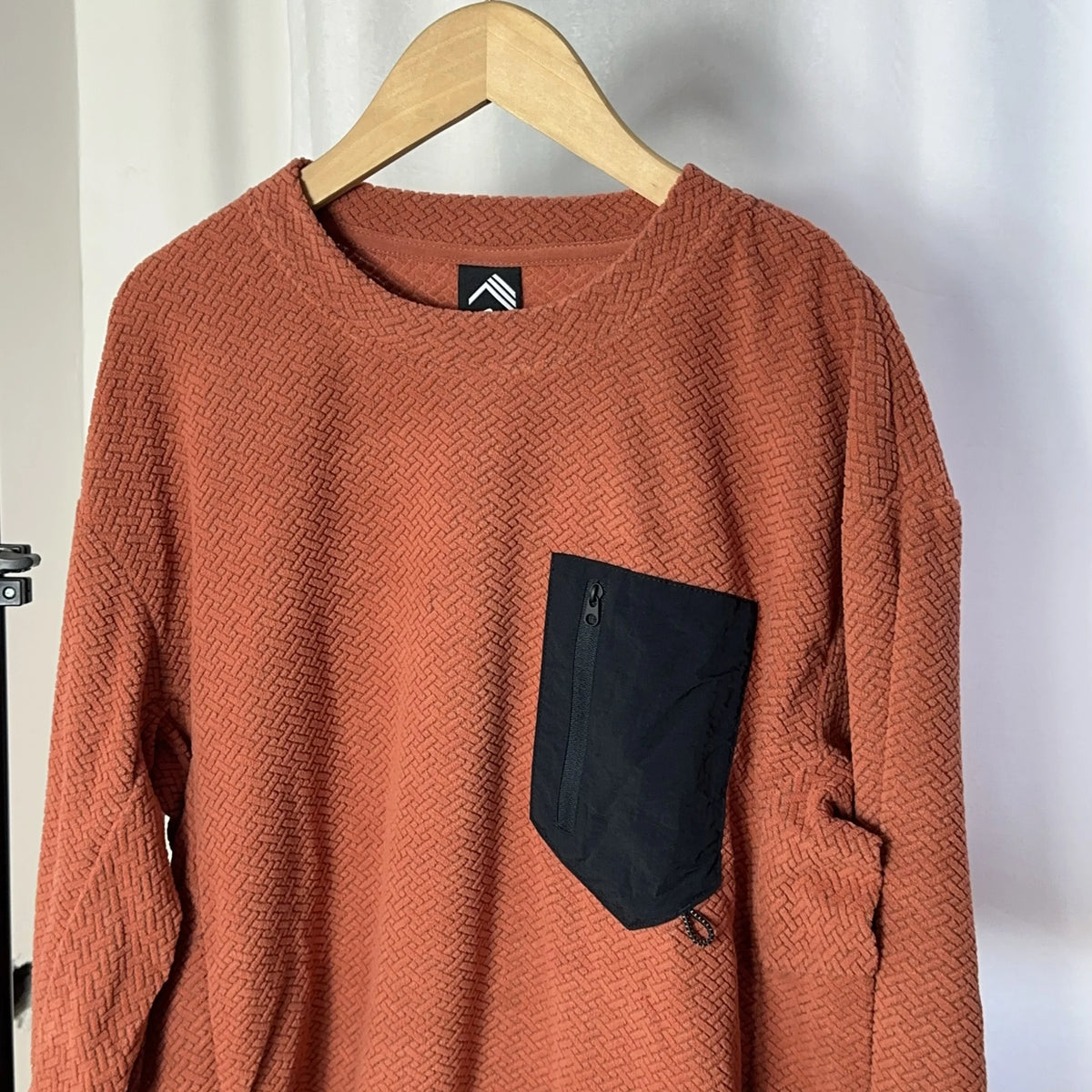 Original Men's Sporty Casual Hoodie Polyester Fiber Youth Trend Autumn Warm round Neck Chest Pocket No Button Men's Sweatshirt