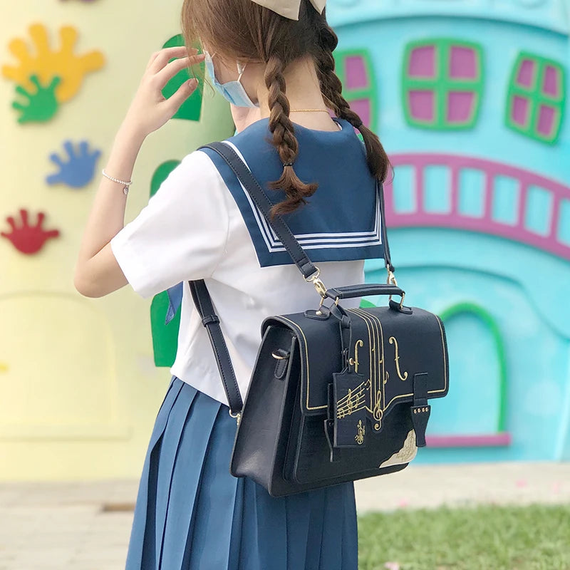 JIAERDI Harajuku Kawaii Handbag Women Harajuku Lolita Briefcase Backpack Jk Student Bag Japanese Shoulder Messenger Bags Y2k