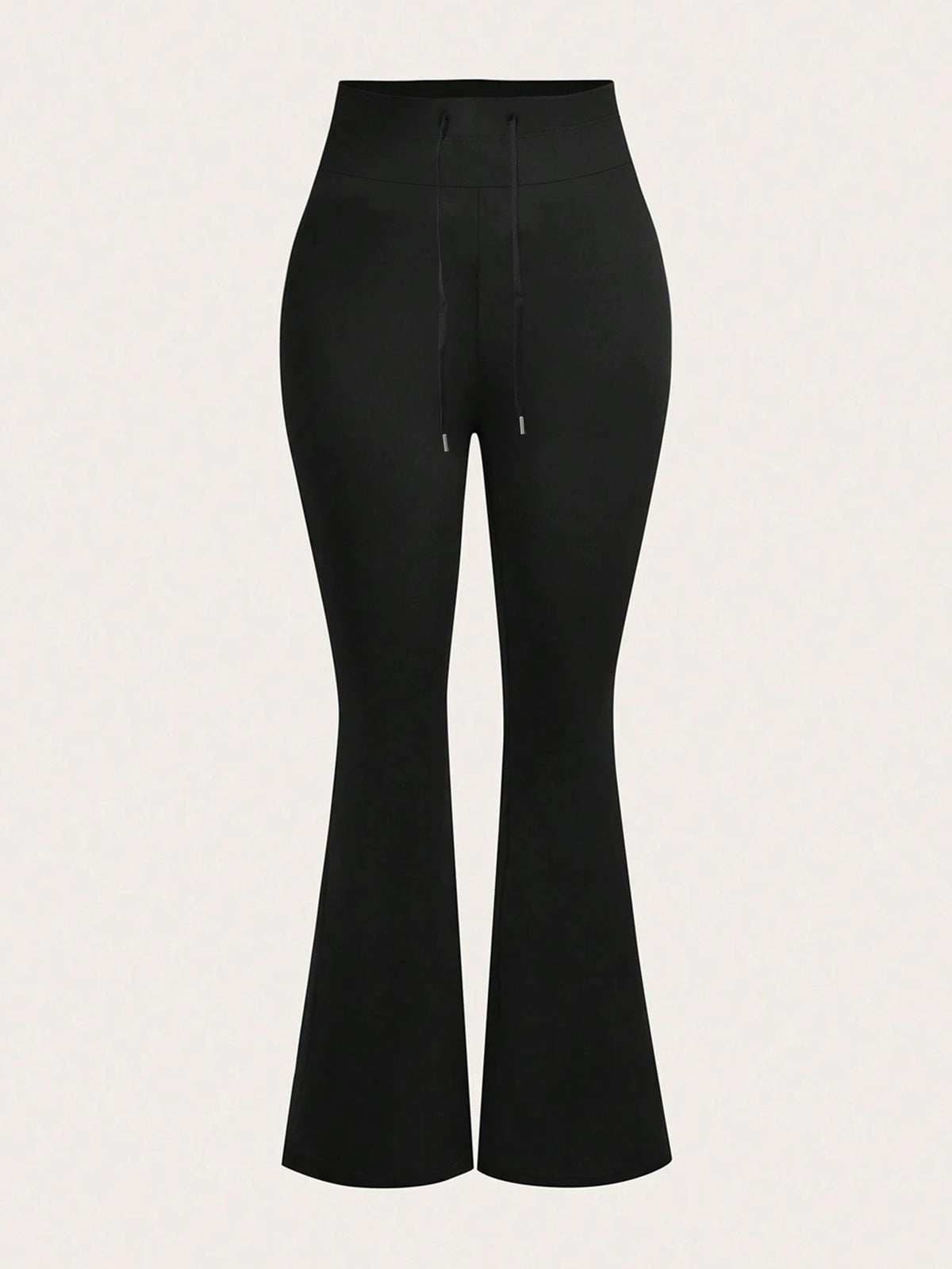 Women's Black High-Waisted Stretch Flare Pants