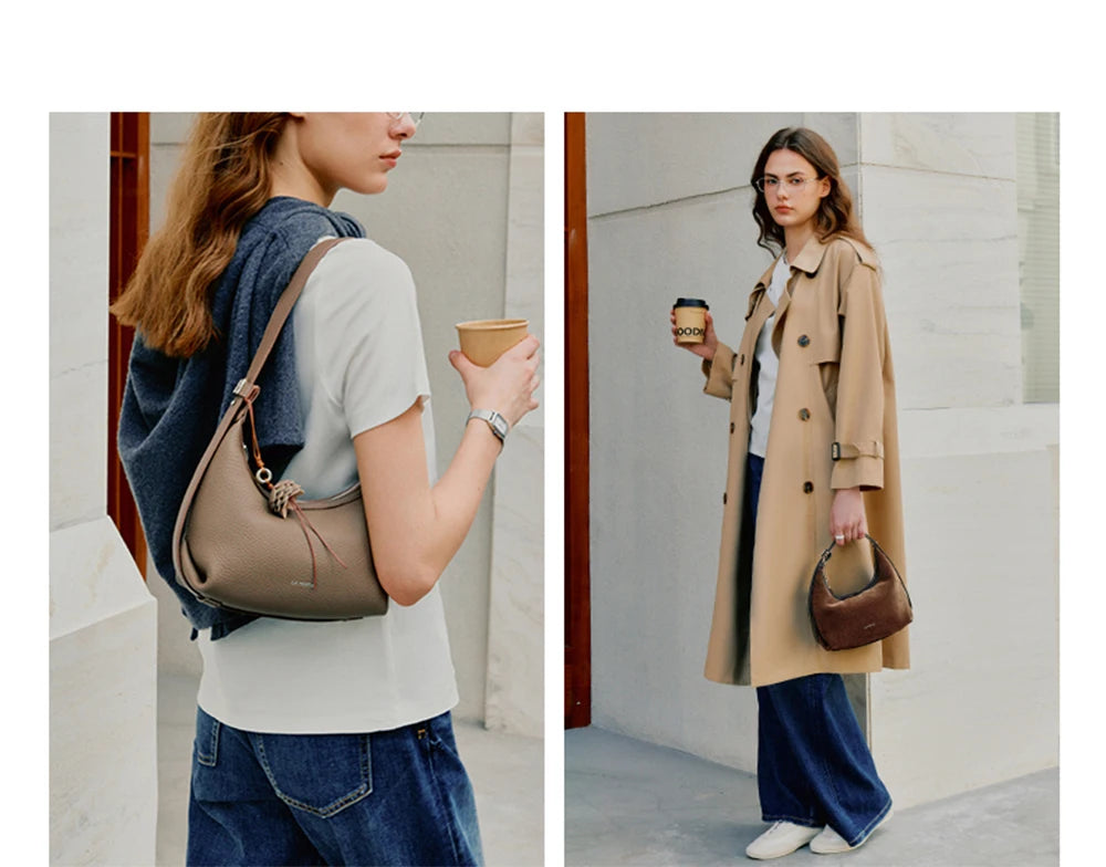 LA FESTIN Original Handbag Women New Shoulder Bags Fashion Half Moon Bag Crossbody Bag Luxury Brand Bags Ladies Leather Bag