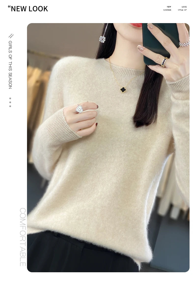 Women's Merino Wool Crew Neck Sweater