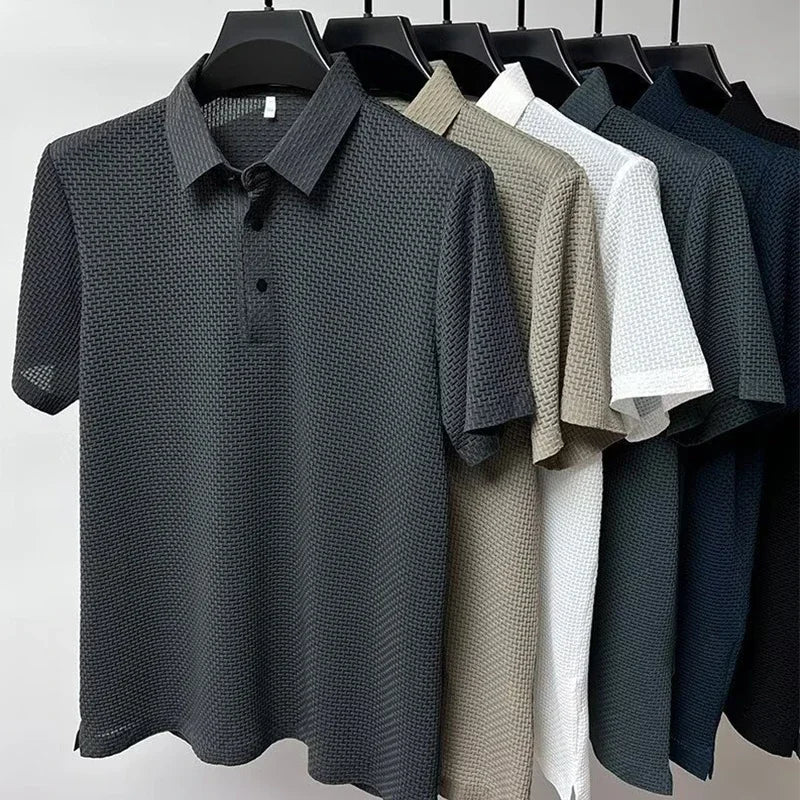 Men's Solid Color Polo Shirt | Breathable Summer Business Casual