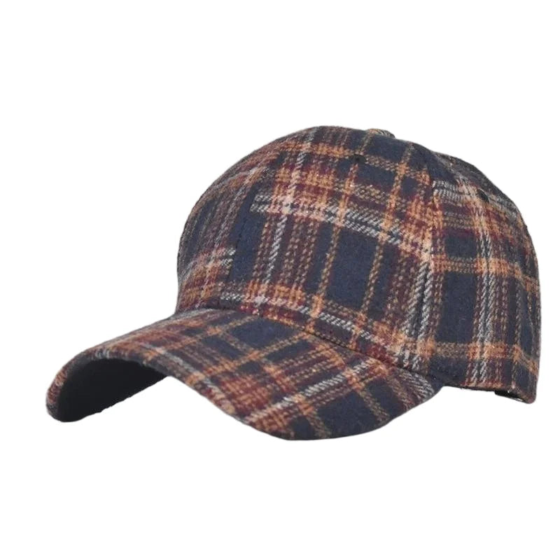Unisex Checkered Baseball Cap with Adjustable Strap