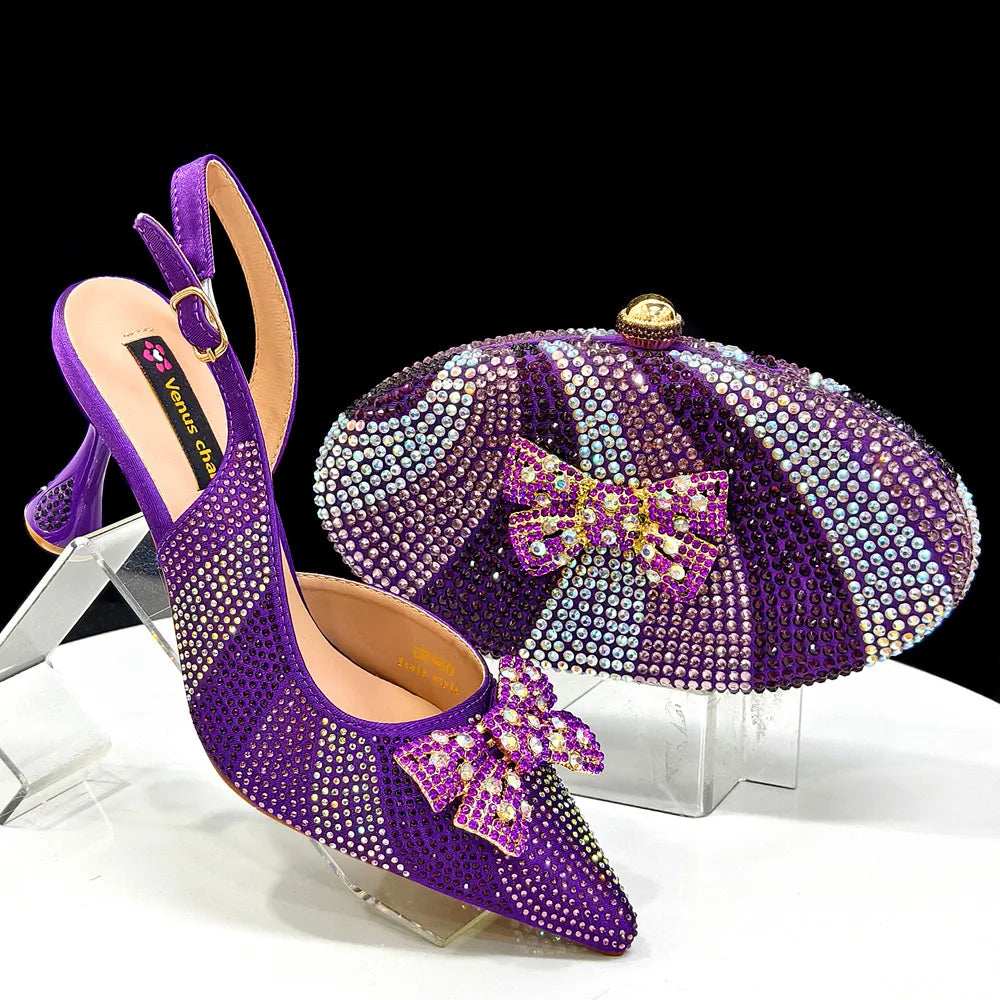 Venus Chan Pointed-Toe Heels & Handbag Set for Women