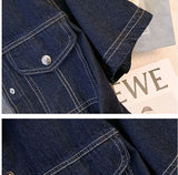 Women's Retro Cropped Short Sleeve Denim Jacket