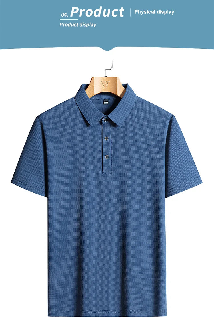 Men's Breathable Mesh Polo Shirt – Ice Silk Summer Top