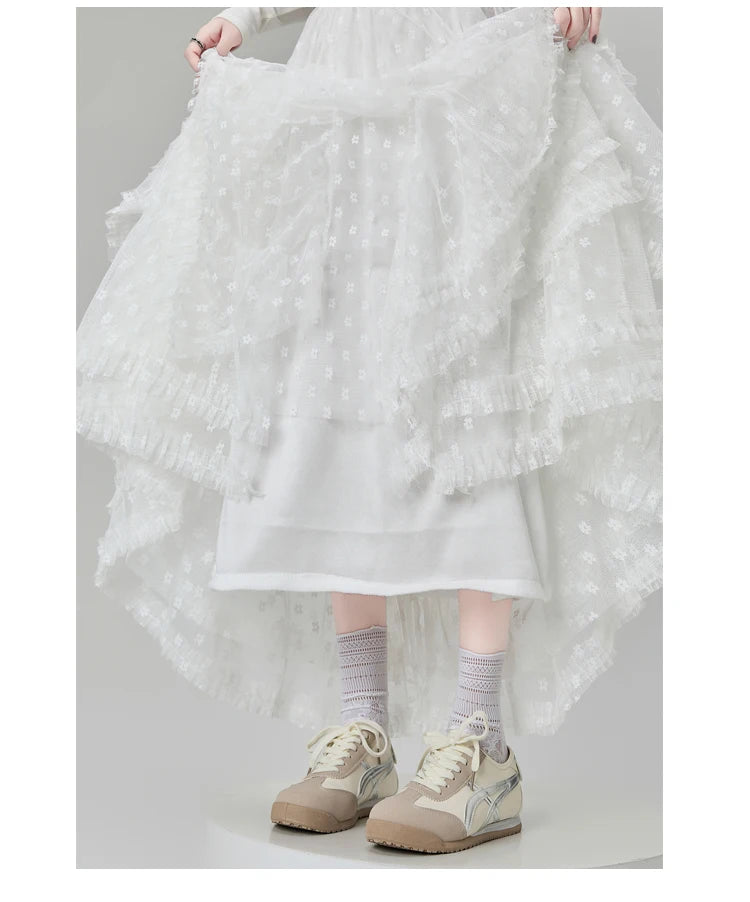 Gothic Lace Trumpet Skirt – Fairycore & Punk Streetwear