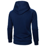 Autumn winter men's solid color hooded top Long sleeve side zipper design hoodie