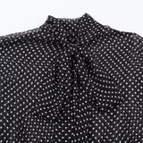 Polka Dot Printed Midi Skirts Two Piece Sets for Women 2025 Summer Chic Bow Tied Blouse Top Suits Woman 2 Piece Outfits