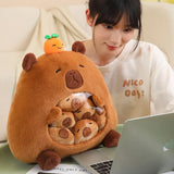 New Capybara Shark Shaped Snack Bag Plush Toys Super Soft Cartoon Squishy Pillow Funny Food Dolls Birthday Gifts Room Decor