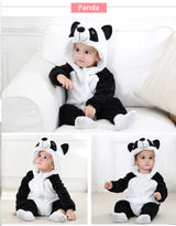 Animal Theme Flannel Baby Romper