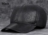 Men's Genuine Leather Baseball Cap | Eagle Print